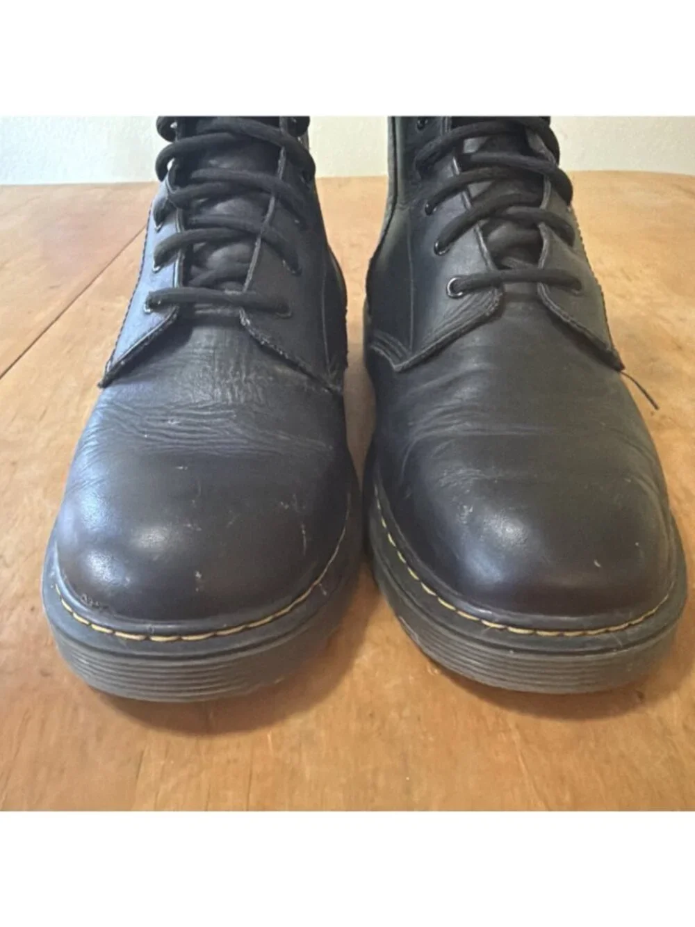 Dr. Martens W Sz 7 1460 W Original Smooth Leather Lace Up Black Combat Boots Zip